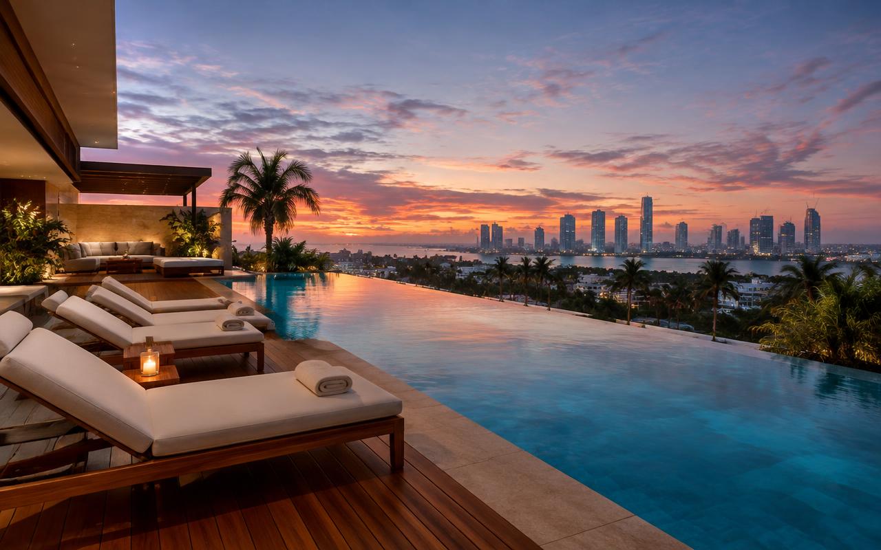 Rooftop con piscina infinita